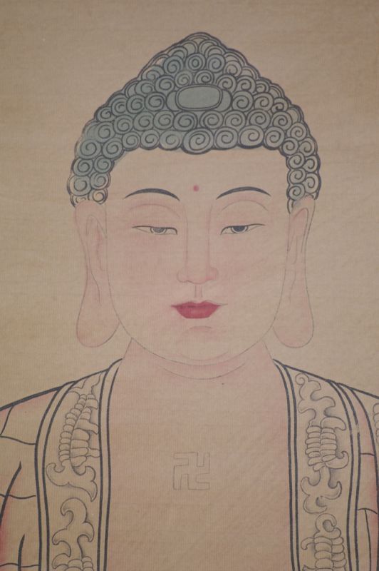 Pintura China Kakemono Buda - Meditación - Posición de loto 3