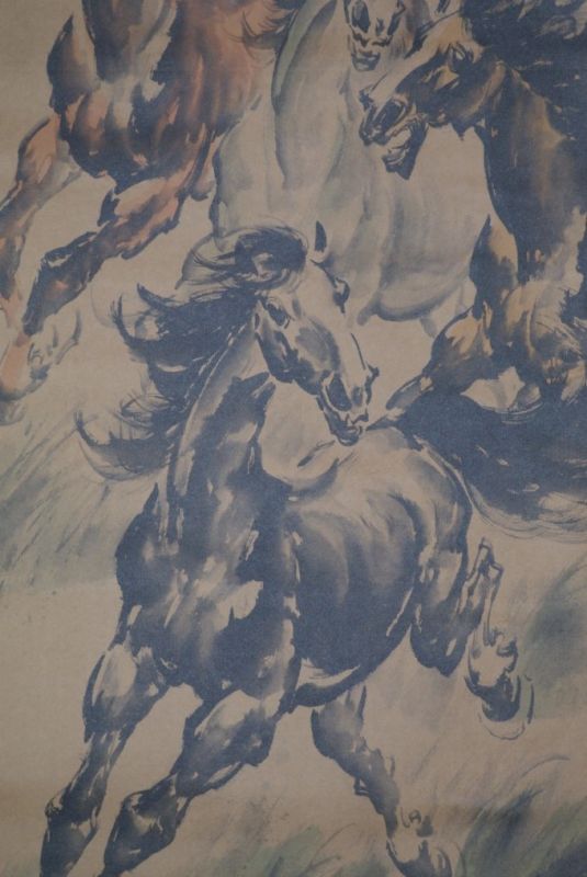 Pintura China Kakemono Caballos 3