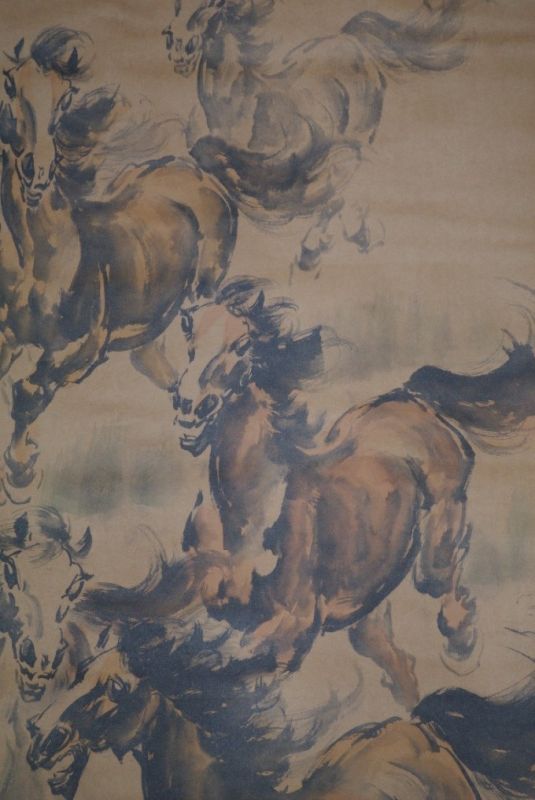 Pintura China Kakemono Caballos 4