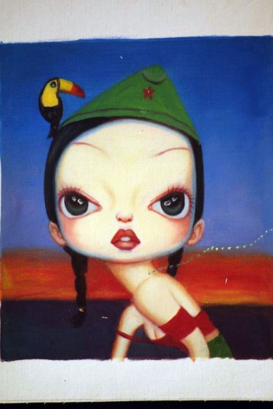 Haga clic en la imagen para ampliar Pintura china moderna sobre lienzo - Pintura al óleo - El aspecto 5 1