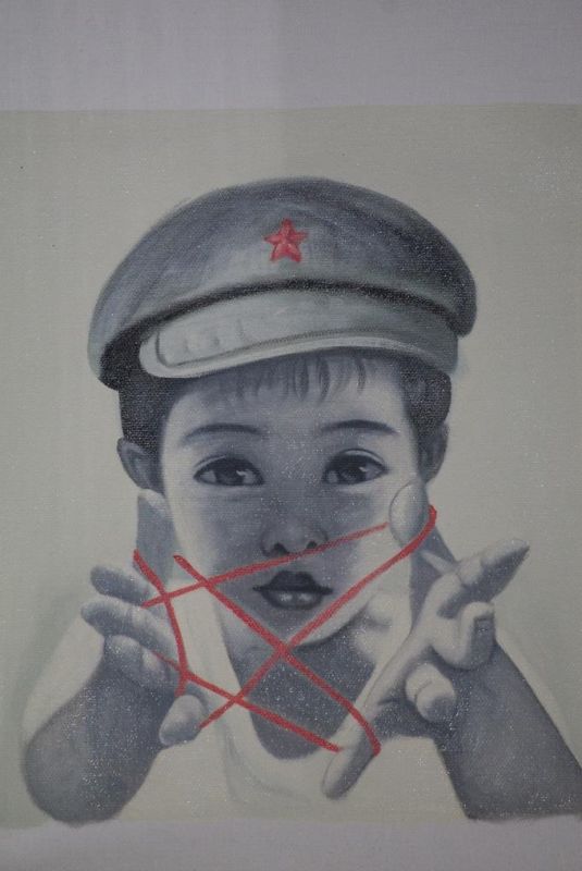 Pintura china sobre lienzo - Artista contemporáneo Zhu Yiyong - Chico joven 1