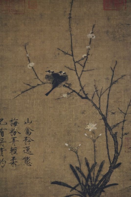 Pintura China sobre seda 2 Pájaros 2