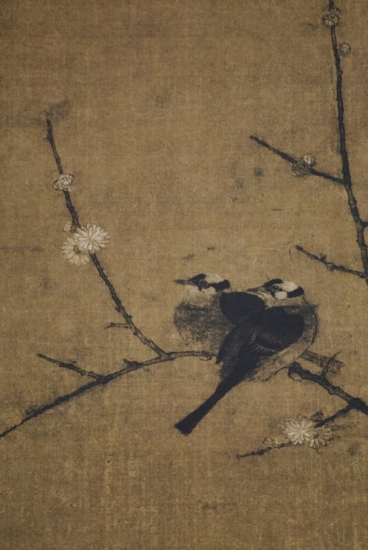 Pintura China sobre seda 2 Pájaros 5