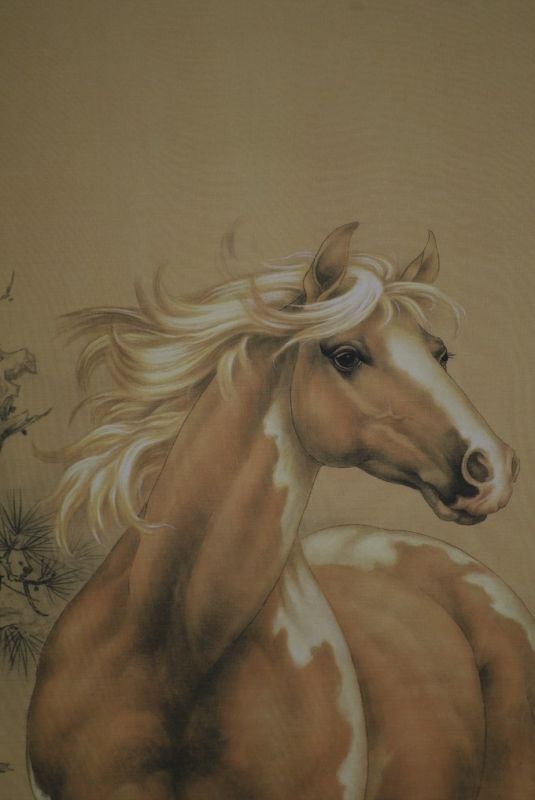 Pintura China sobre seda Caballo 2 4