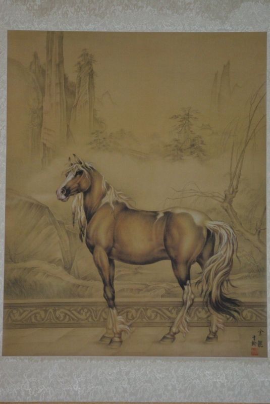 Pintura China sobre seda Caballo 2