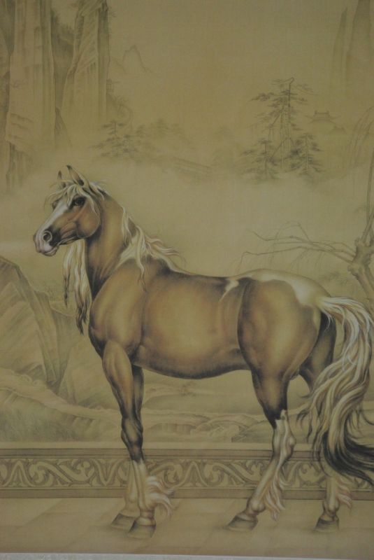 Pintura China sobre seda Caballo 3