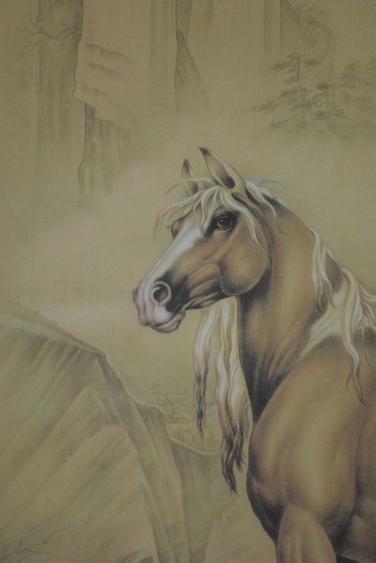 Pintura China sobre seda Caballo 4