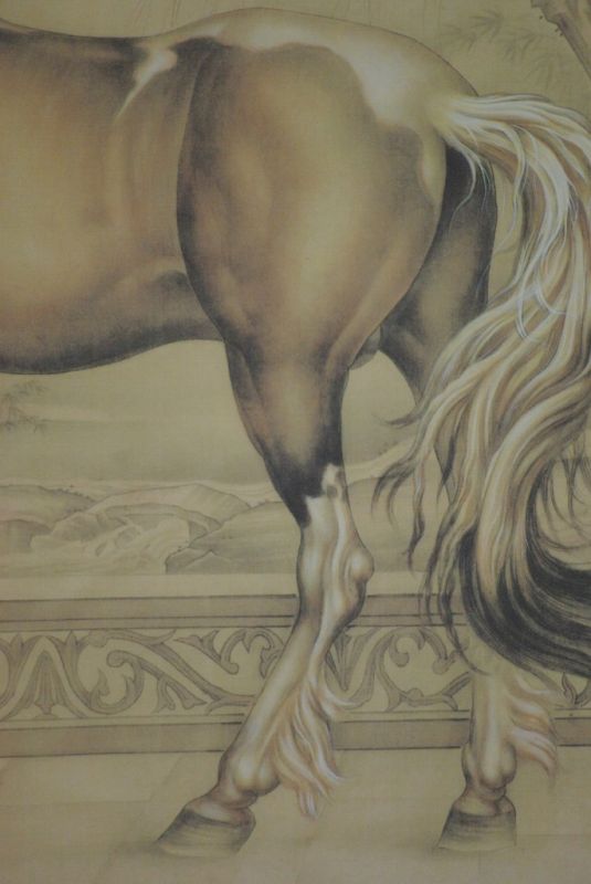 Pintura China sobre seda Caballo 5