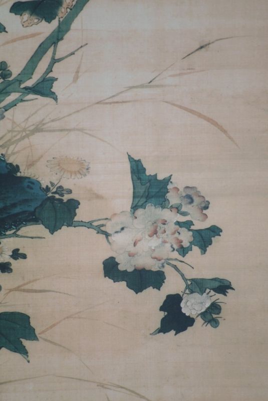Pintura China sobre seda Flores y pájaros Invierno 3