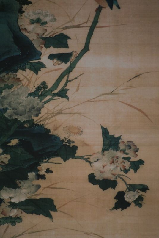Pintura China sobre seda Flores y pájaros Invierno 4