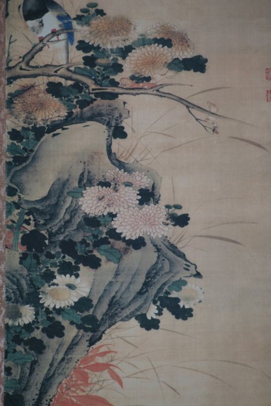 Pintura China sobre seda Flores y pájaros Otoño 4