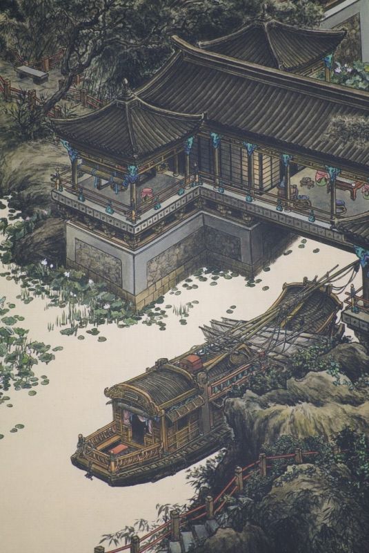 Pintura China sobre seda Pagoda 5