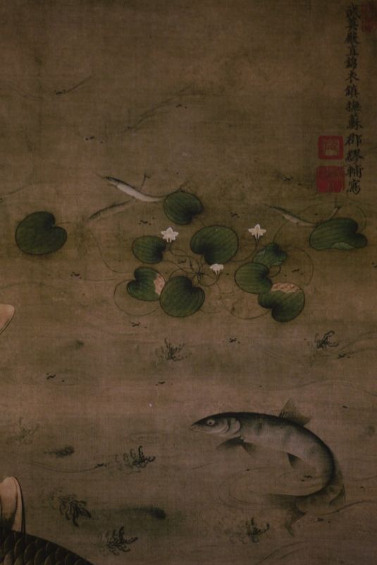 Pintura China sobre seda Pescado 5