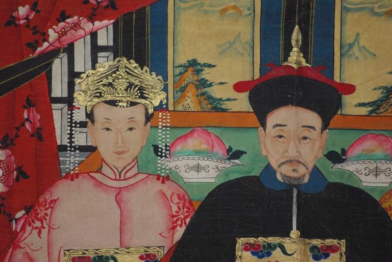 Pintura sobre tela de Emperadores, Ancestros y Dignitarios Chinos 4