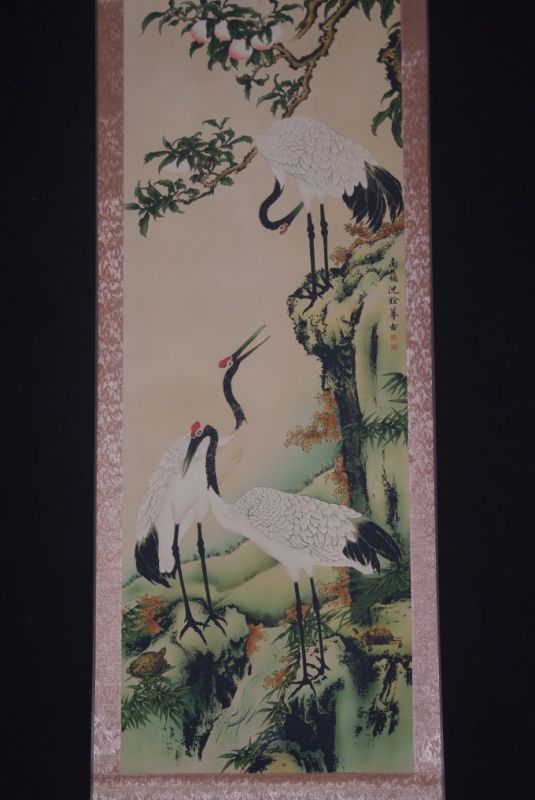 Pinturas Chinas en pergamino Grúa 1