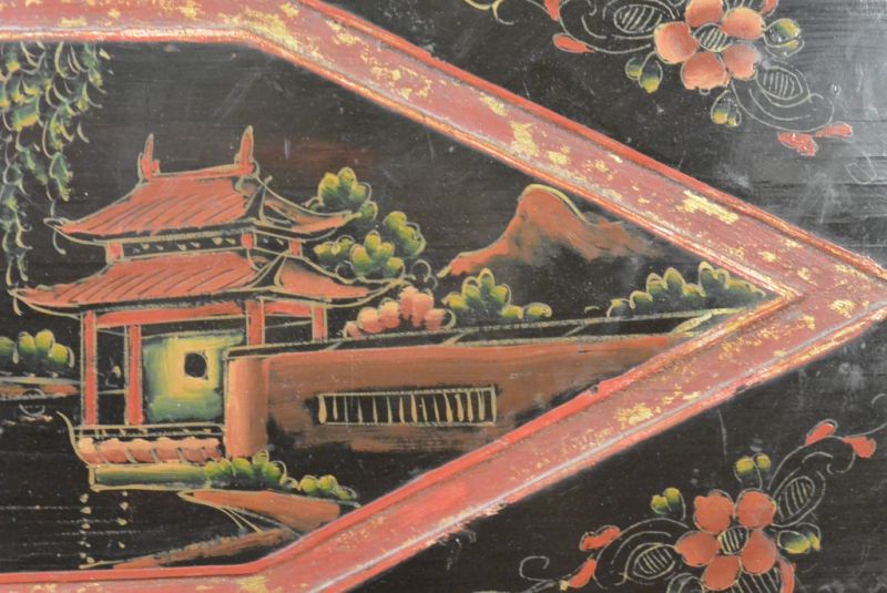Placa de Madera China pintura Pagoda 4