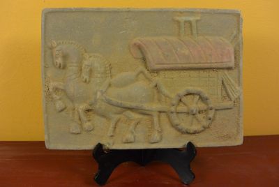 Plaque chinoise en Terre Cuite Transport de marchandise