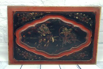 Plaque en bois Chinoise Peinture Les cavaliers Plaque en bois Chinoise Peinture Les cavaliers