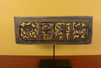 Plaque en Bois - Dynastie Qing - Verte et Or 5 Plaque en Bois - Dynastie Qing - Verte et Or 5
