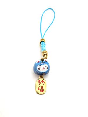 Porte-bonheur Japonais - Maneki-neko suspendu - Bleu: Calme et paix