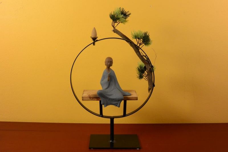 Porte-encens moderne - Art de Chine - Moine méditation 2