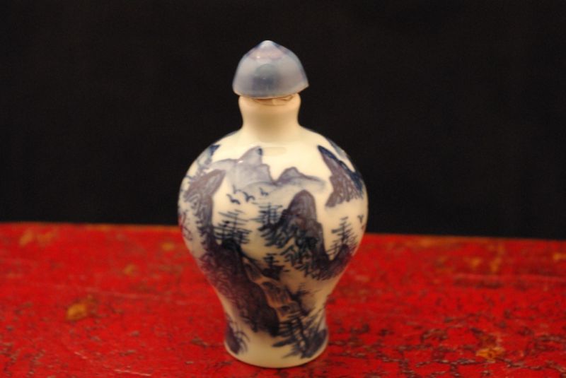 Porzelan Schnupftabakflasche Chinesische Landschaft 3