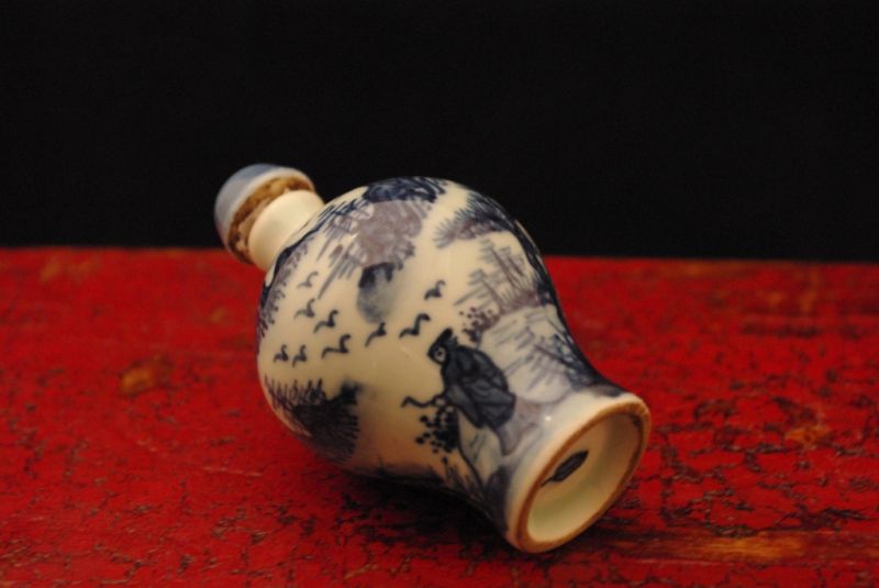 Porzelan Schnupftabakflasche Chinesische Landschaft 4