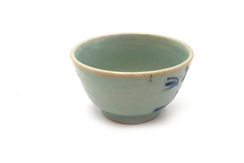 Porzellan Schälchen oder Trinkglas Chinesisches blaues Ideogramm 3