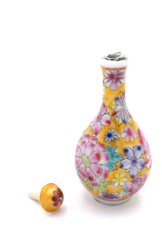 Porzellan Schnupftabakflasche Bunte Blumen 3 3