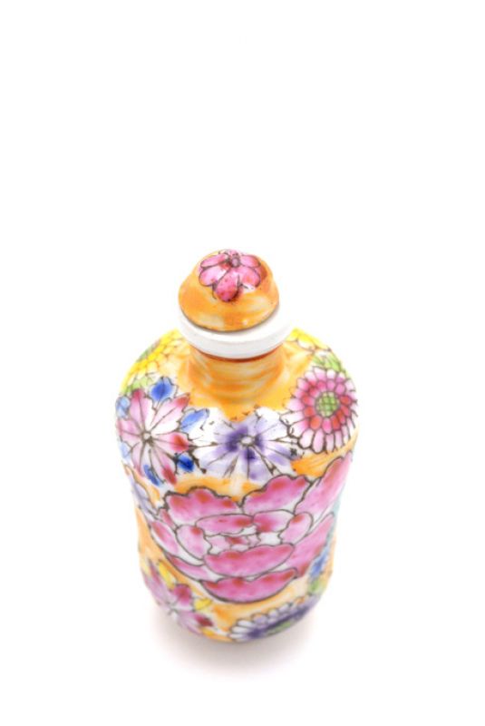 Porzellan Schnupftabakflasche Bunte Blumen 2