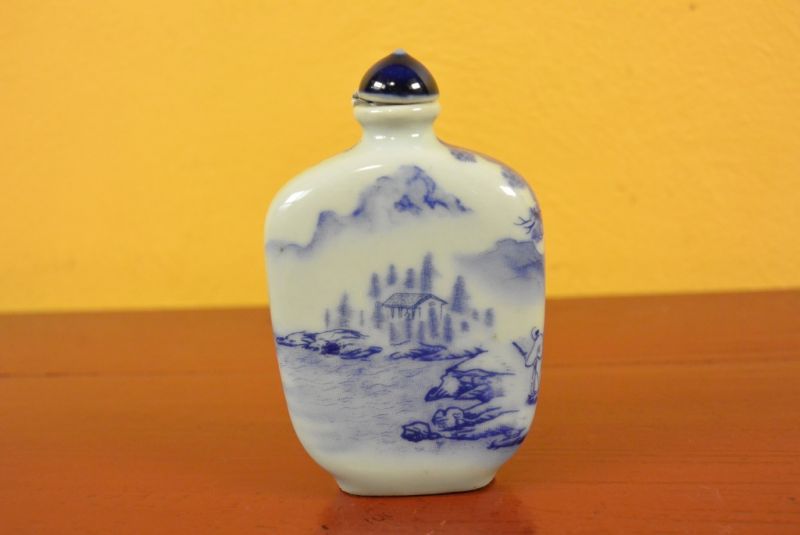 Porzellan Schnupftabakflasche Chinesisch Wald 2 3