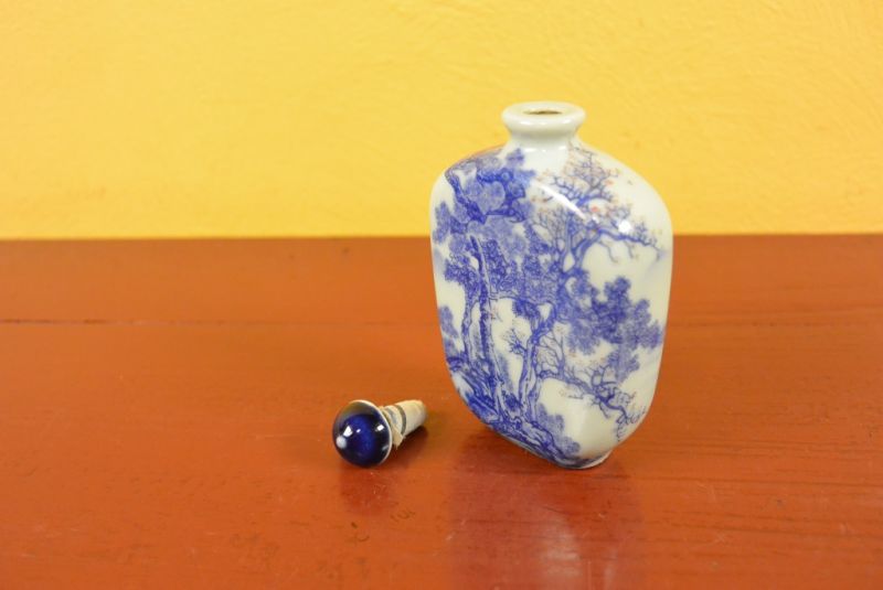 Porzellan Schnupftabakflasche Chinesisch Wald 2 5