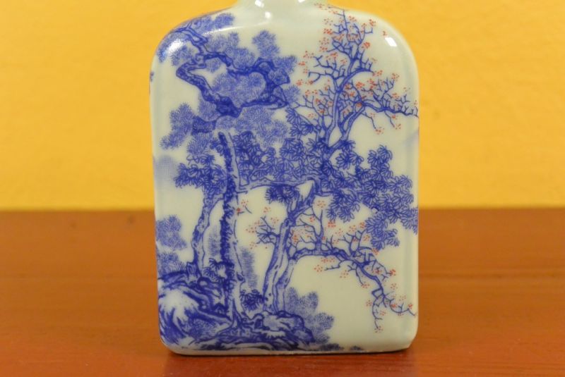 Porzellan Schnupftabakflasche Chinesisch Wald 3 2