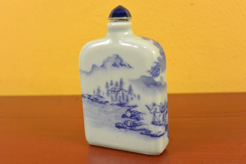 Porzellan Schnupftabakflasche Chinesisch Wald 3 4