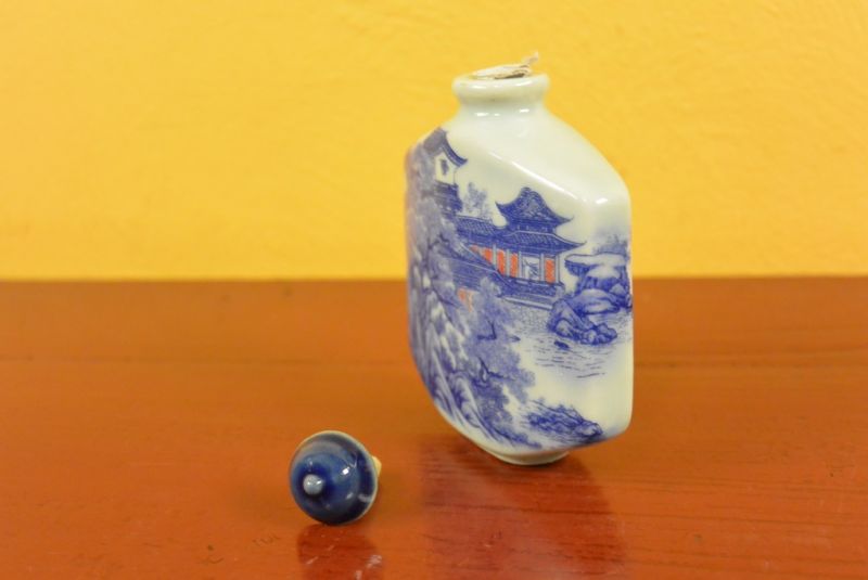 Porzellan Schnupftabakflasche chinesische Landschaft 3 5