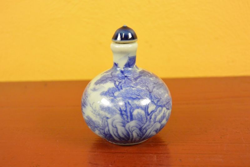 Porzellan Schnupftabakflasche chinesische Landschaft 4 3