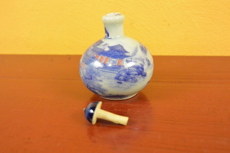 Porzellan Schnupftabakflasche chinesische Landschaft 4 5