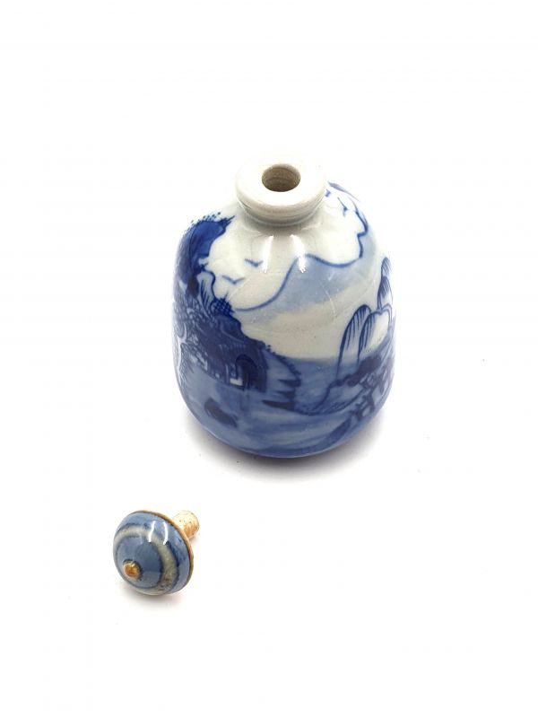 Porzellan Schnupftabakflasche - chinesische Landschaft 6 4