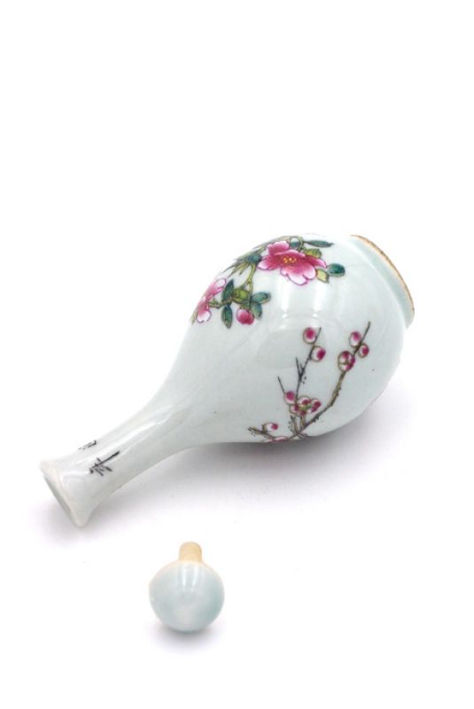 Porzellan Schnupftabakflasche Kraniche 3 5