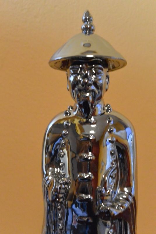 Porzellan Statuen aus China Alte Mandarin / silber 2