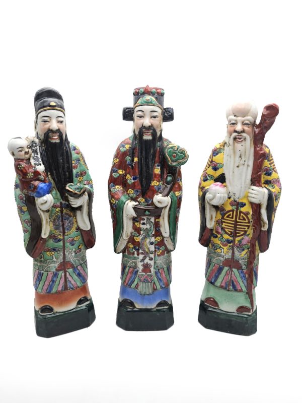 Porzellan Statuen aus China Die drei Sterne des Glücks – Gott Fu Xing 5