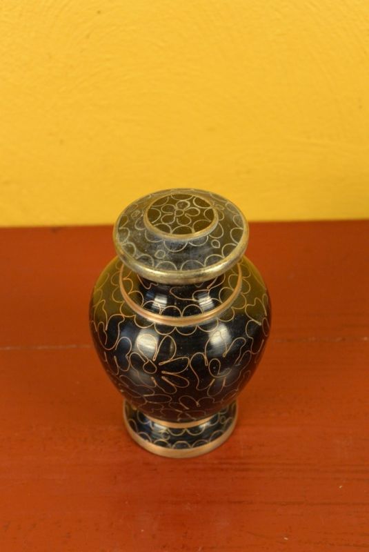 Potiche or Vase in Cloisonné Black 3