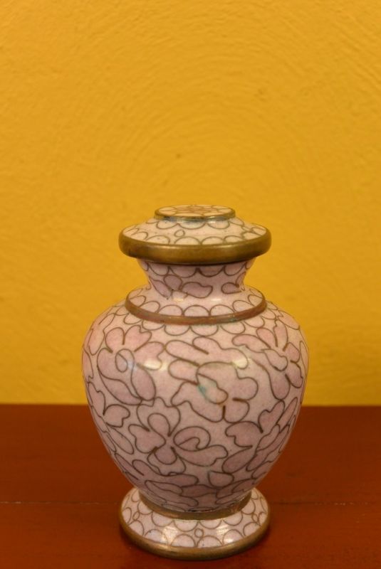 Potiche or Vase in Cloisonné Pink 1