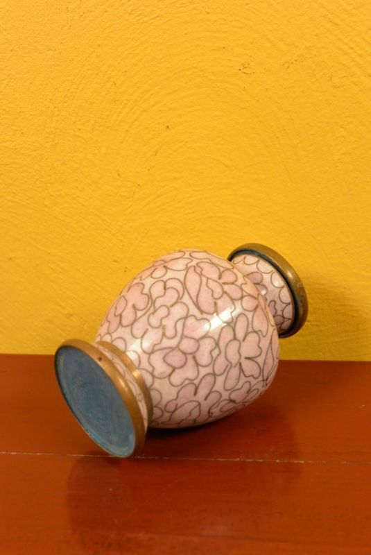 Potiche or Vase in Cloisonné Pink 3