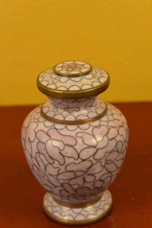 Potiche or Vase in Cloisonné Pink 5