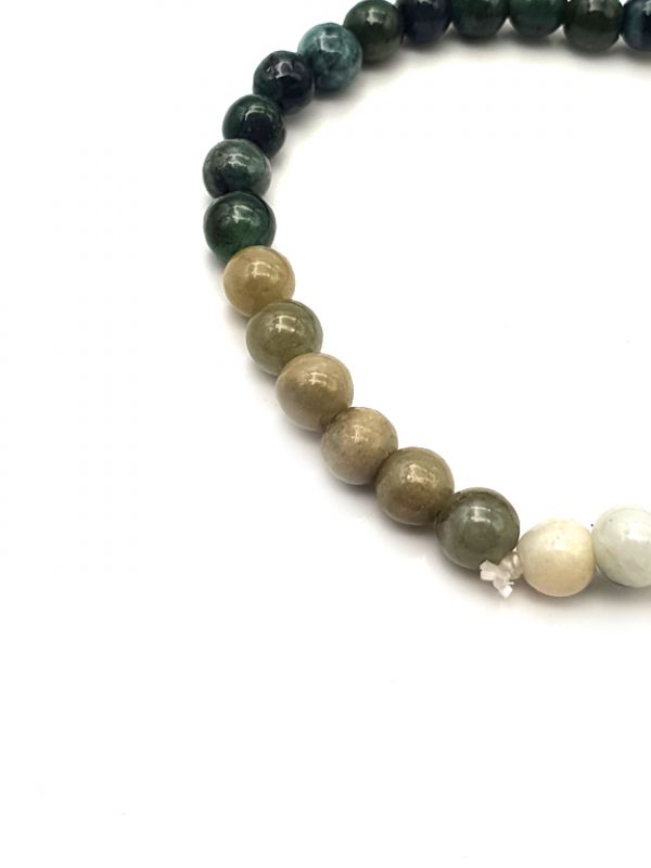 Pulsera de - Cuentas de jade de 6 mm - degradado - 3 verdes 3