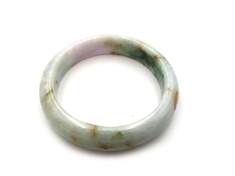 Pulsera Jade Brazalete del Clase A Verde y blanco con reflejos 1