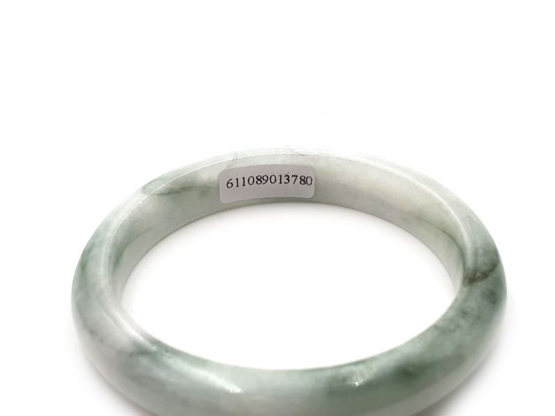 Pulsera Jade Brazalete del Clase A Blanco con reflejos verdes 3