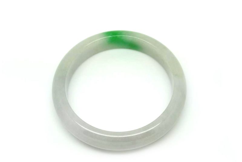 Pulsera Jade Brazalete del Clase A Blanco y verde 5 7cm 4