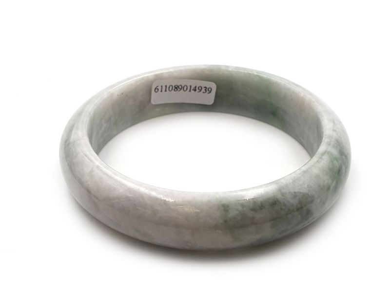 Pulsera Jade Brazalete del Clase A Blanco y verde moteado 3